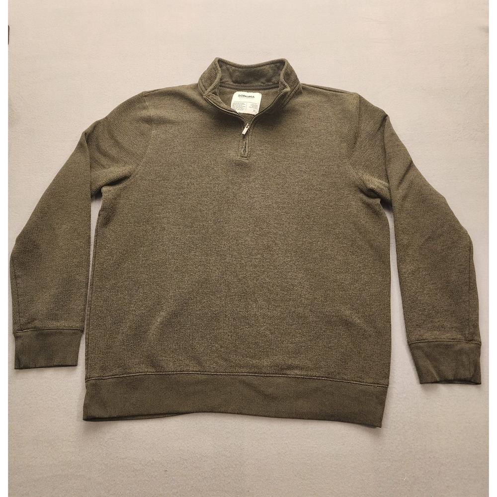 Sonoma Goods For Life Men's XL Quarter Zip Pullover Sweater Forest Night...